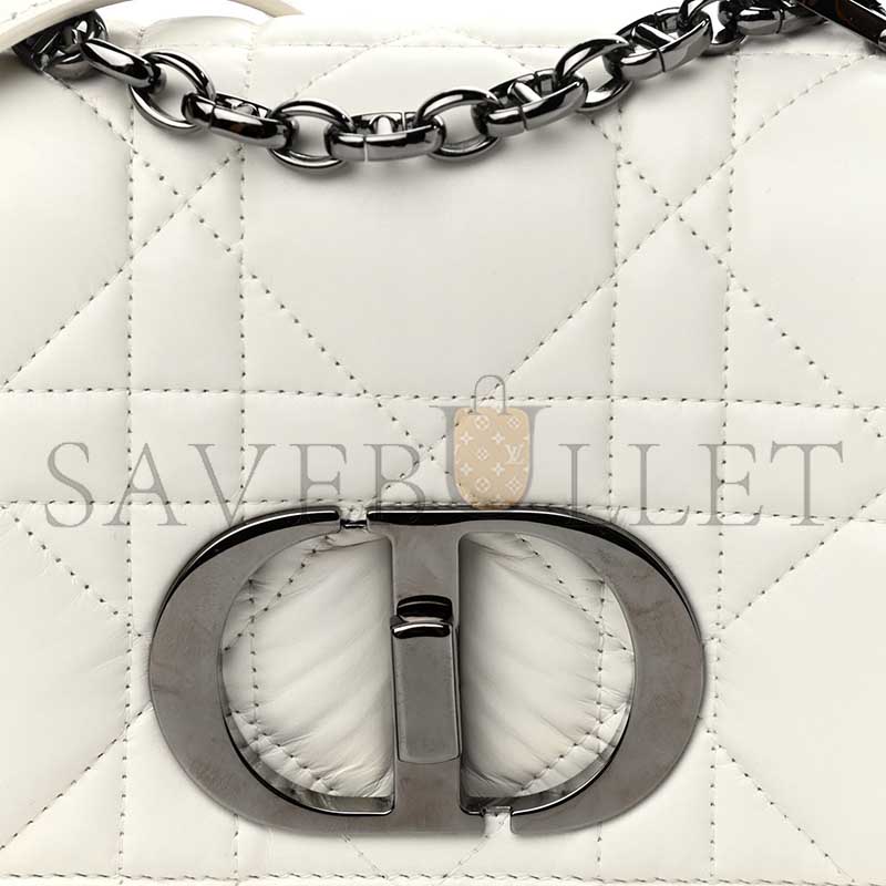 D*or lambskin macrocannage small D*or caro bag ivory (20*12*7cm)